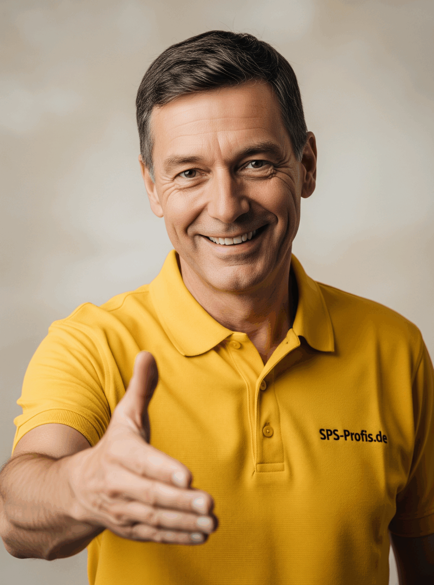 SPS-Programmierer-streckt-Hand-aus SPS Programmierer freut sich darauf Sie kennenzulernen.